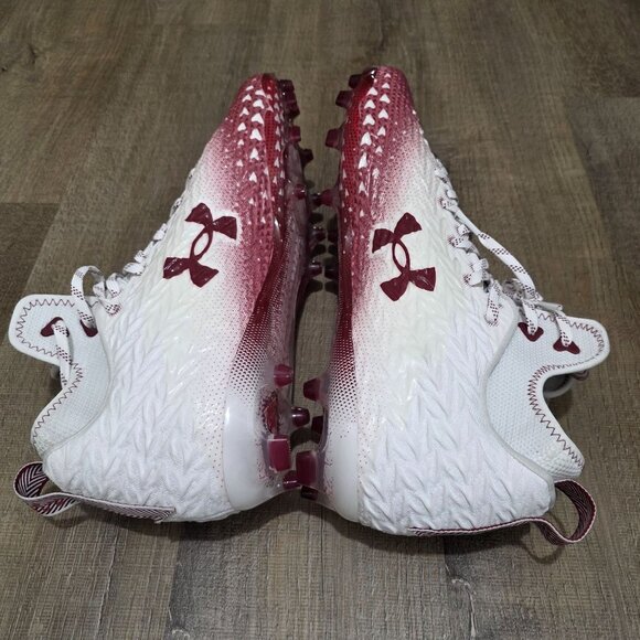 Under Armour Clone Blur Football Cleats White Red Maroon Size 15 – Lightweight - Picture 5 of 7